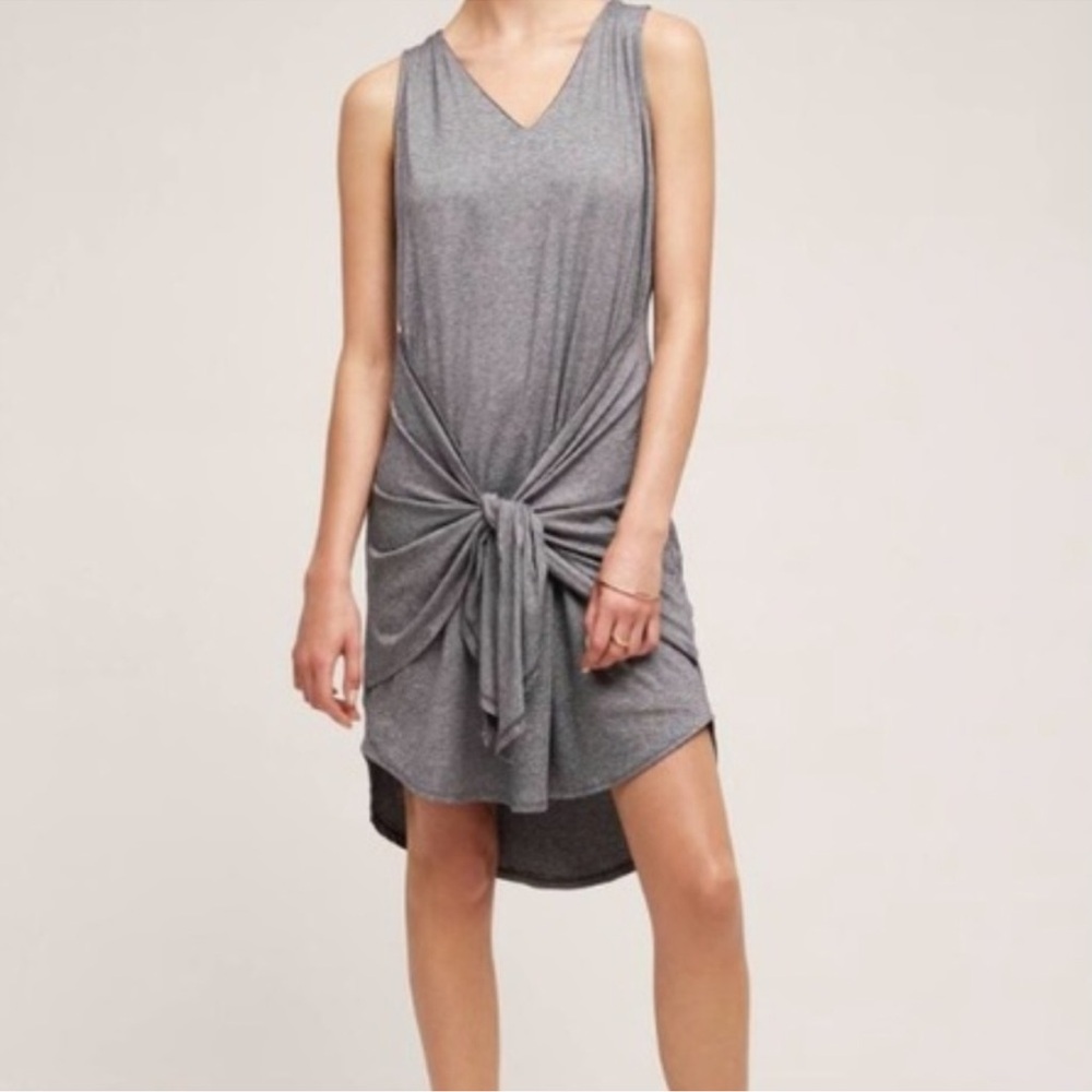 dolan left coast women’s tie knot mini dress sleeveless gray size medium